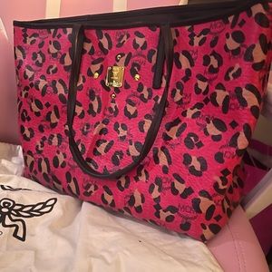 MCM Authentic Leopard pink print bag